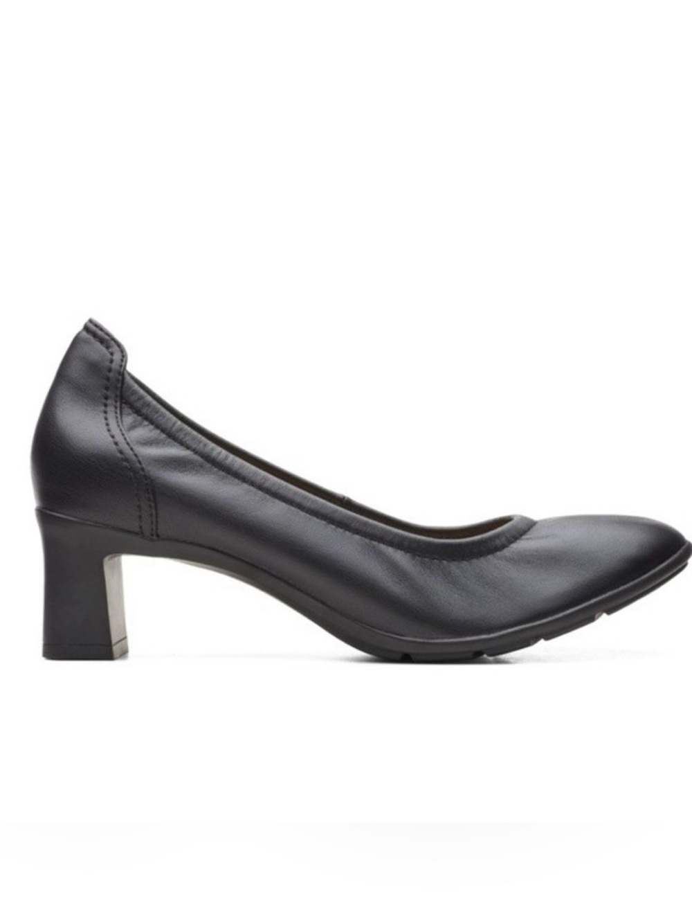 Clarks Collection Neiley Pearl Black Leather Pumps 7.5M Comfort Career Shoes